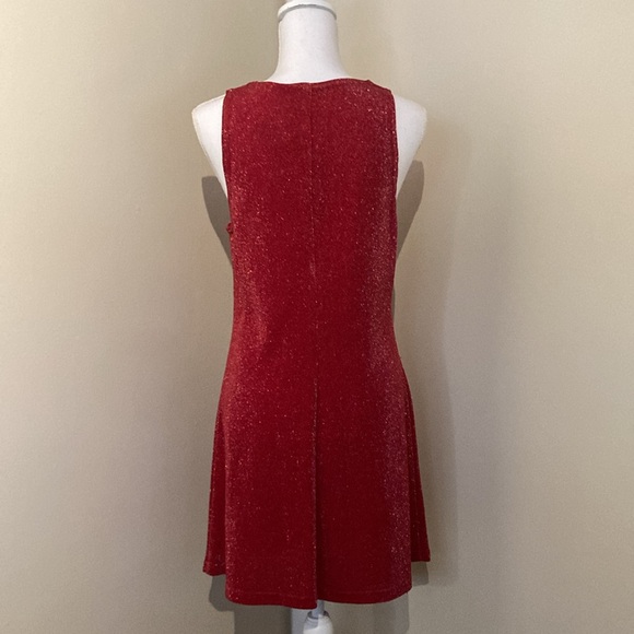 Vintage Red Sparkly Shift Dress by All That Jazz - Size 4-6 90's Y2K - Picture 4 of 12